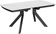 стол Атланта-3/Q (керамика) 130х90(+37) (ноги черные) керамика White Marble)